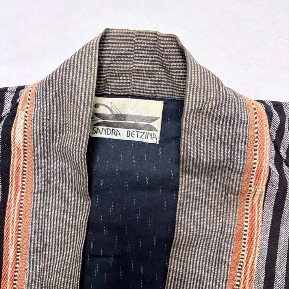 RARE Sandra Betzina Kimono Haori Jacket Black White Artisan Avant-Garde OOAK - Picture 5 of 14
